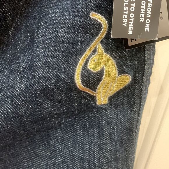 Baby Phat Girlz 10 Rolled Leg Gold Embroider And Hardware 5 Pockets Rami Cotton - Picture 4 of 12